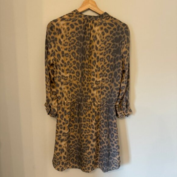 Aritzia Babaton Silk Leopard Print Shirt Dress, Size Small - Picture 5 of 11